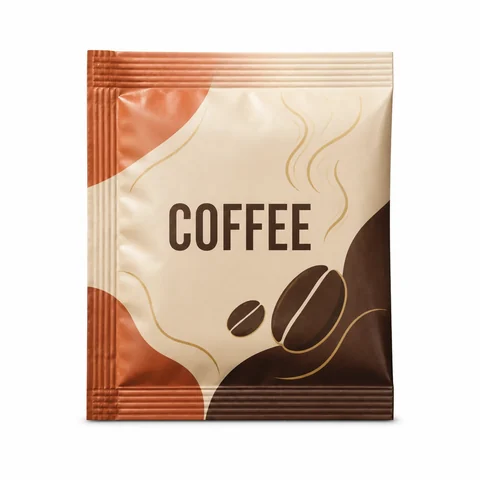 Printed three-side-seal coffee sachet