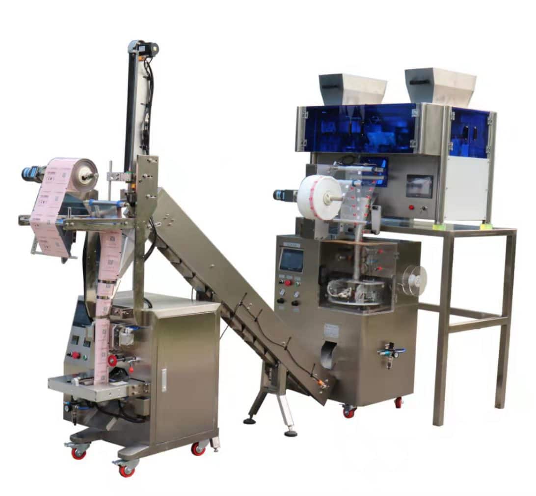 Section de mise sous enveloppe extérieure et de codage de la date d’une machine d’emballage de sachets de thé